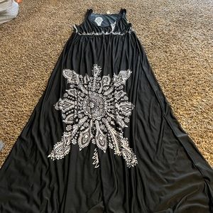 Black and white maxi dress